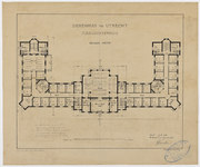 215019 Plattegrond van de begane grond van het zusterhuis van het Stads- en Academisch Ziekenhuis (Catharijnesingel 15) ...